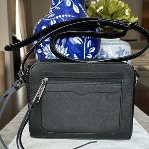 Rebecca Minkoff Camera Crossbody Bag in Saffiano Leather Black